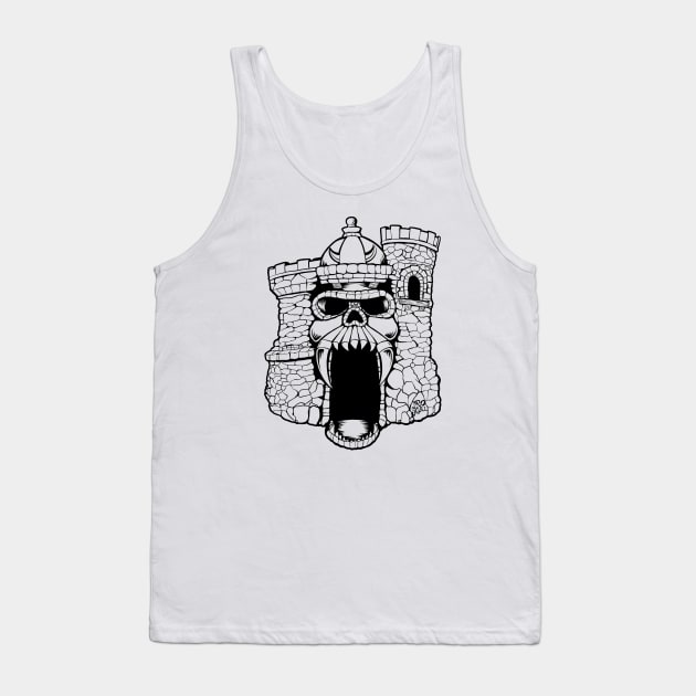 Broskull Logo V.2 Clear Retro Design Hidden Name Tank Top by CastleBroskull